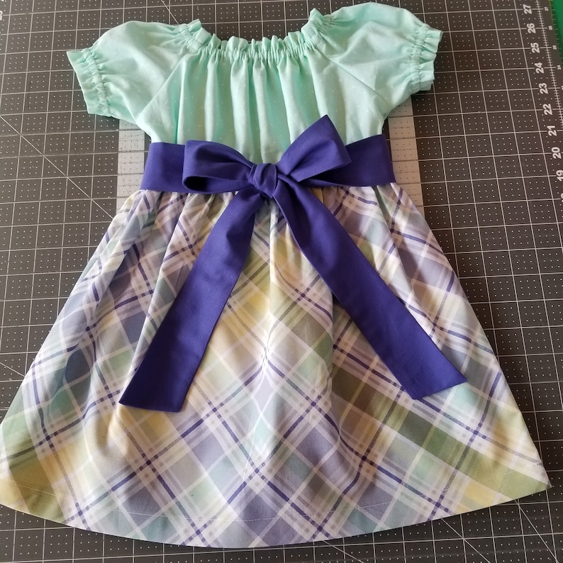 Toddler Girls Spring Easter Dress Plaid Easter Dress Infant Girls Dress