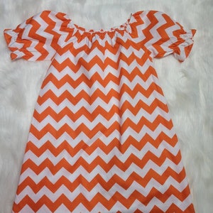 Girls Orange Chevron Dress / Size 6/ Ready to Ship - Etsy