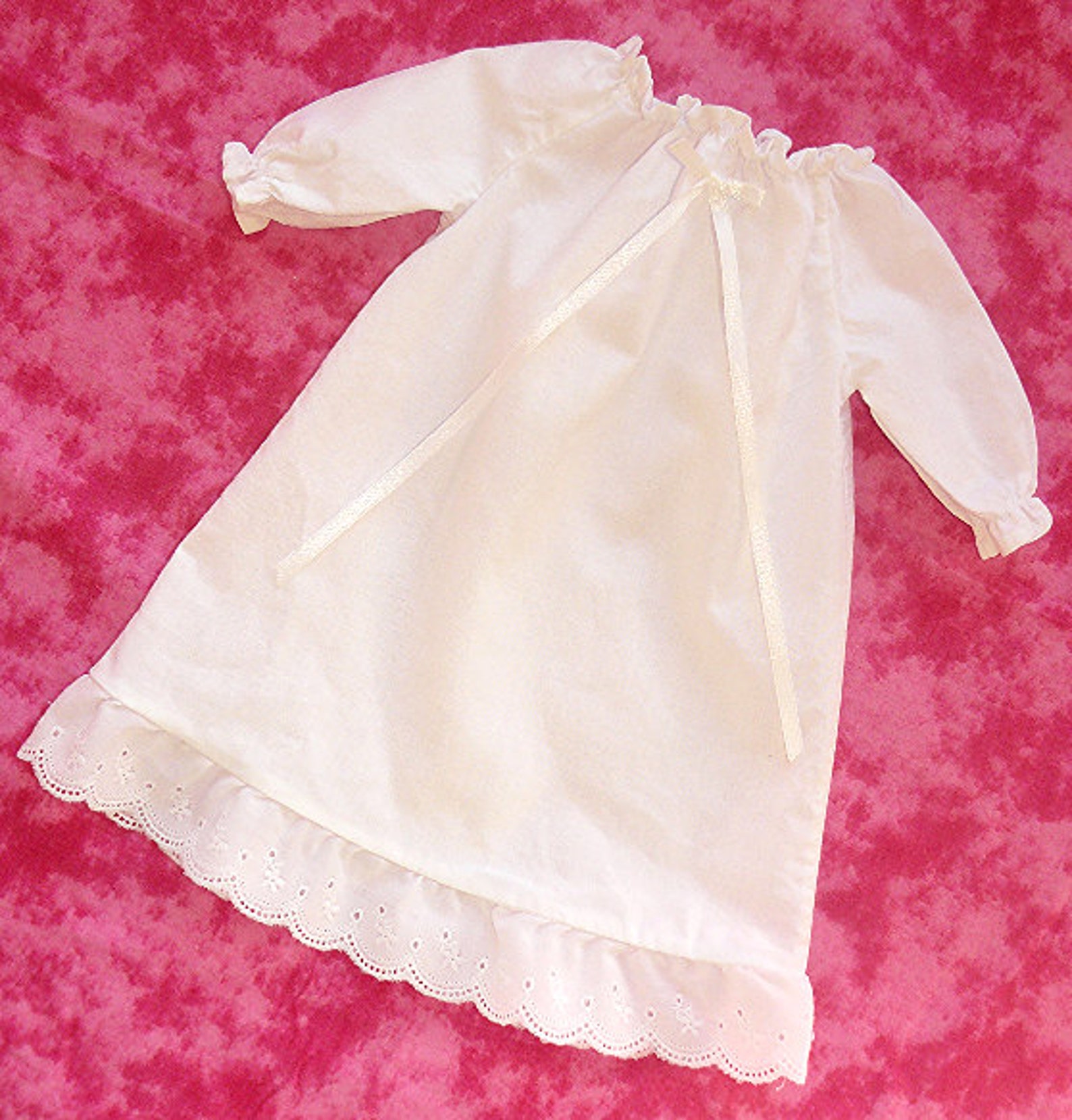 Girls White Cotton Nightgown With Eyelet Ruffle With Option of Etsy