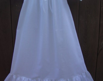 Girls White Cotton or Flannel Nightgown with option of Matching 18" Doll Gowns