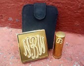 Vintage Ciner Compact, Lipstick, and Case Monogram BNW