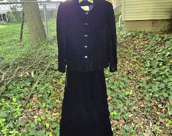 1980's Miss D by Oscar de la Renta Velvet Blazer and Skirt Set Sz 6