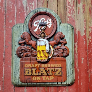 Cartel de cerveza Blatz de los años 70