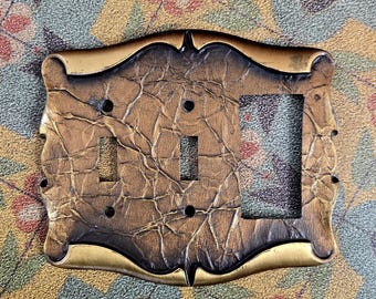 Vintage Amerock Carriage House Dual Light Switch Plate and Outlet Cover