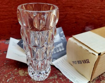 1970's Fosdick / Fostoria Lead Crystal Bud Vase in Box