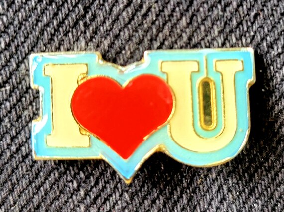 70's I Love U Lapel Pin - image 1