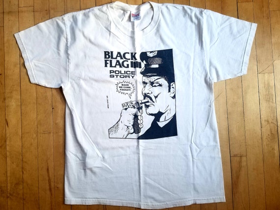 1981 Black Flag "Police Story" Shirt Sz L