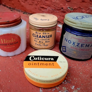 4 Vintage Skin Care Containers