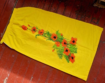 Vintage Yellow Skirt with 2 Sided Flower Graphic
