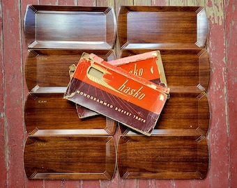 8 Vintage Hasko Monogram EAM Buffet Trays