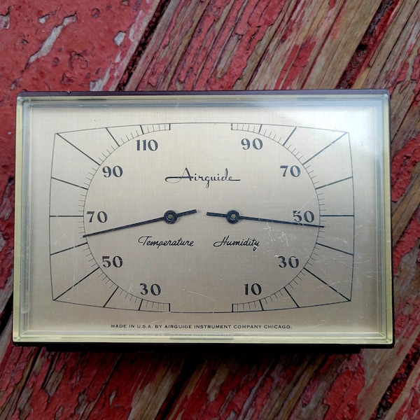 Vintage Airguide Thermometer / Humidity Gauge