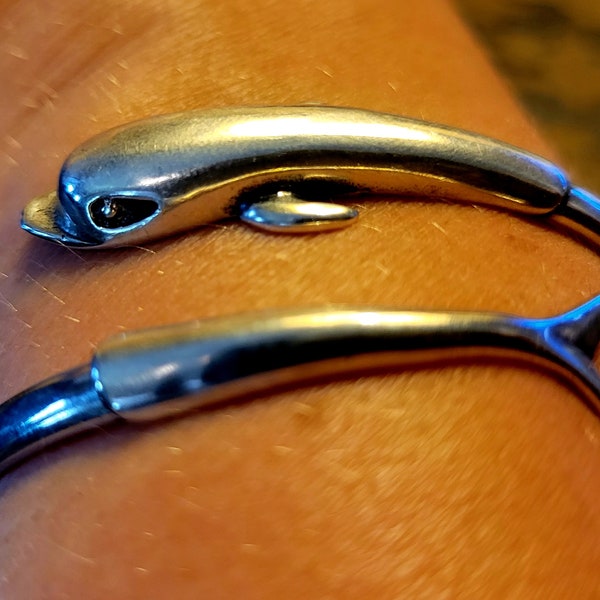 Vintage Sterling Silver Dolphin Bracelet