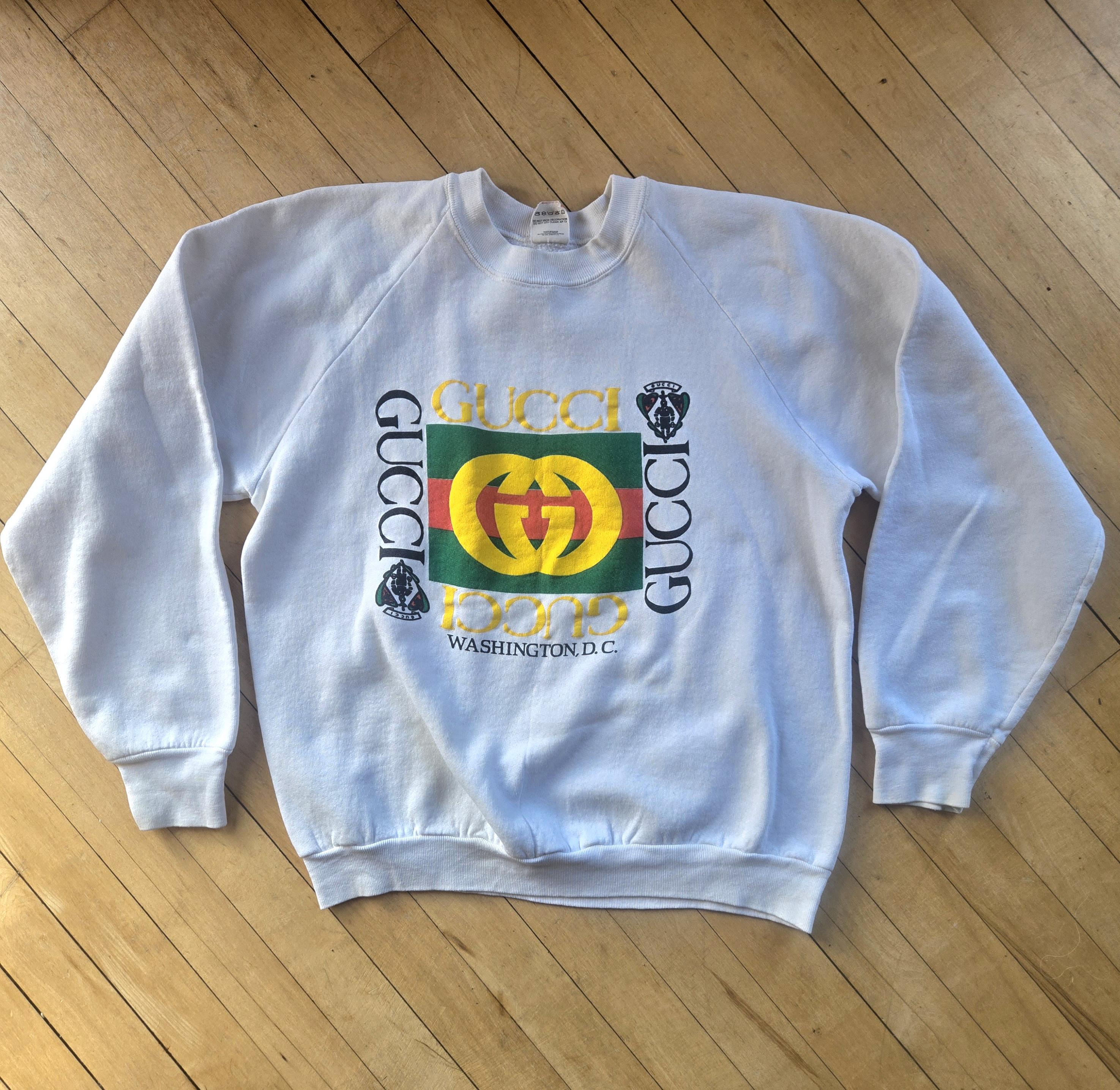 Knit 80s Gucci Sweatshirt Vintage Vintage 90s Gucci GG Embroidered 