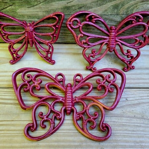 3 farfalle di plastica Homco vintage