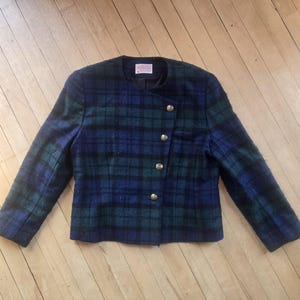 Vintage Pendleton Wool Plaid Blazer Size 14 Petite (L)