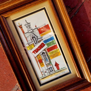 1984 Richard Mason &quot;Teacher&quot; Watercolor Art