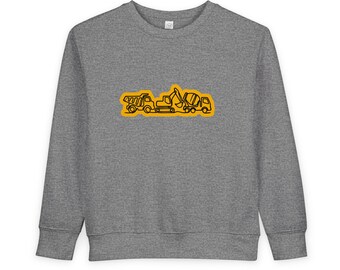 Sudadera infantil con estampado de camiones de construcción / excavadora, hormigonera, camión volquete