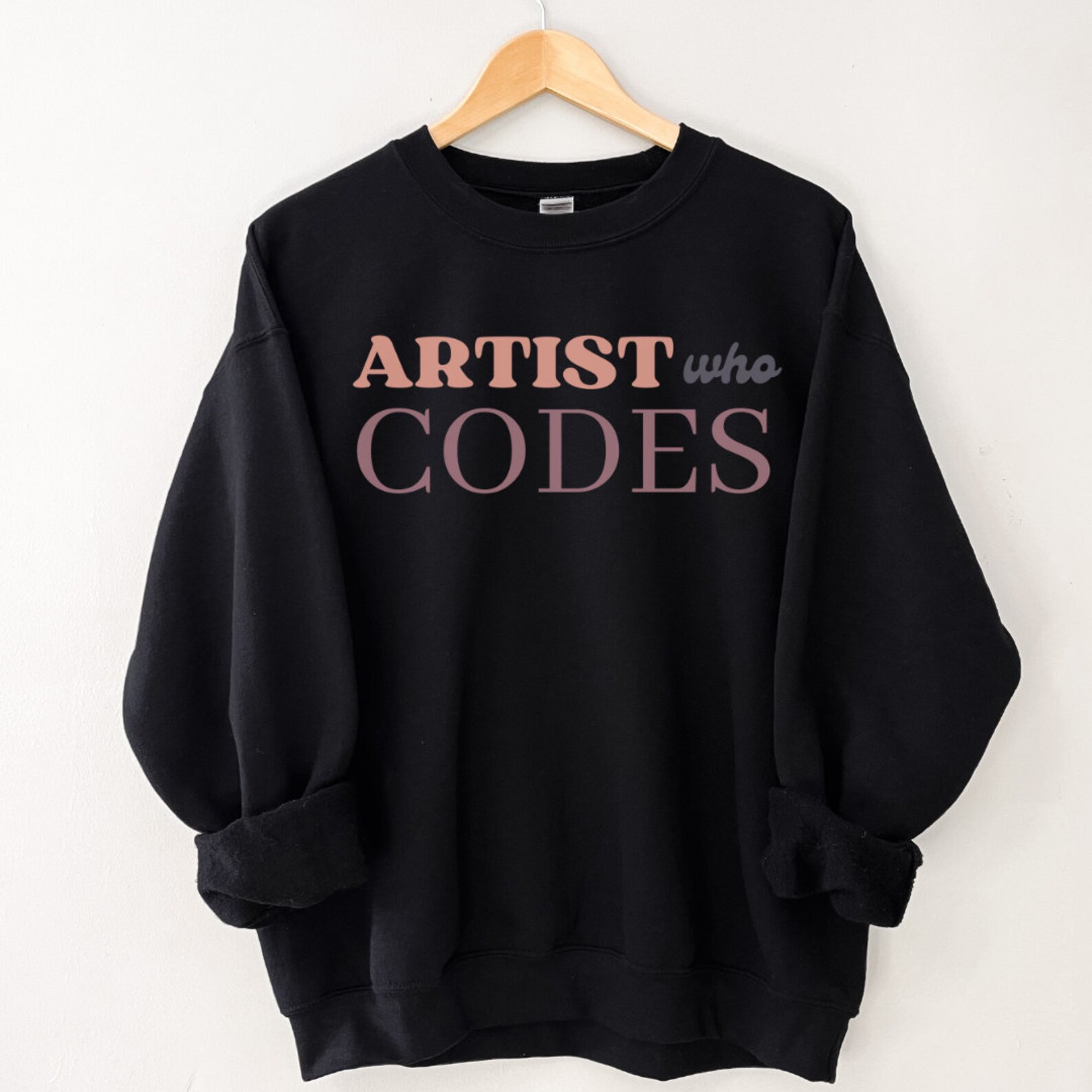 Artist Who Codes Crewneck Sweatshirt | Artist in Tech | Gift for Stem ...