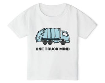 Camiseta infantil "One Truck Mind" / Camiseta de camión de basura para niños, camiseta de vehículo adorable
