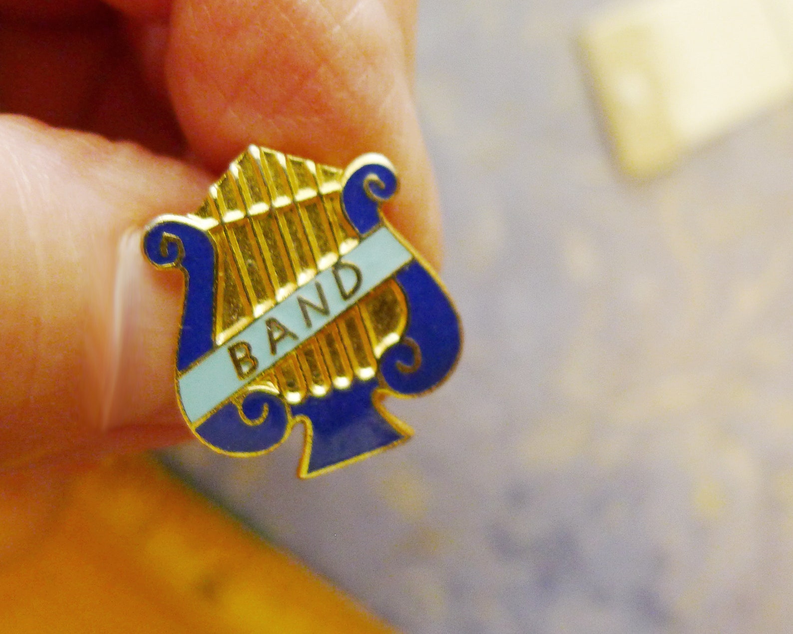 Band Insignia Pinback Music Insignia Hat Lapel Pin Blue and Etsy