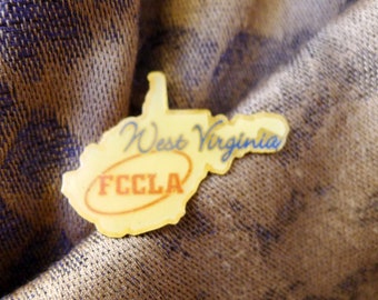 Vintage FCCLA West Virginia Pin, West Virginia FCCLA Jewelry, Old FCCLA Pin, Family Career Community Leaders of America Pin