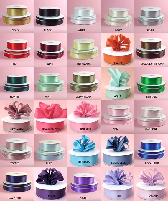 Items similar to Bulk wholesale satin ribbon in 3/8" 5/8" 7/8" sizes