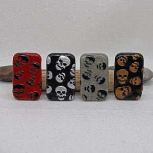 Hand Made Sliding Pill Box, Skull Design
