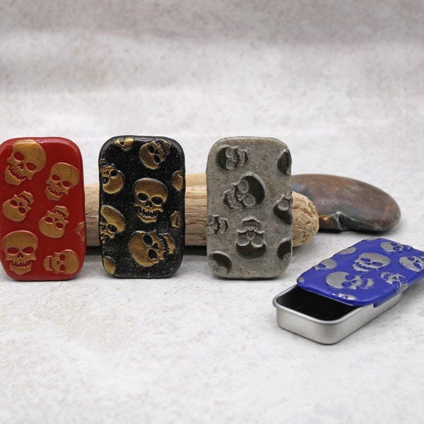 Sliding Pill or Stash Box "Skulls, Gifts for Men, Gifts for Dad, Gifts under 20"