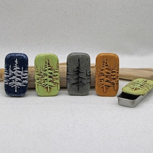 Sliding Pill or Stash Box "Alpine Forest, Redwood, Evergreen, Pine Tree, Nature, Hunting, Hiking"