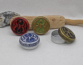 Handmade Dragon Pill Box: Polymer Clay Fantasy Stash Tin