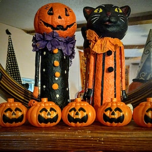 Jack O Lantern String Light Covers Set of 5 Vintage