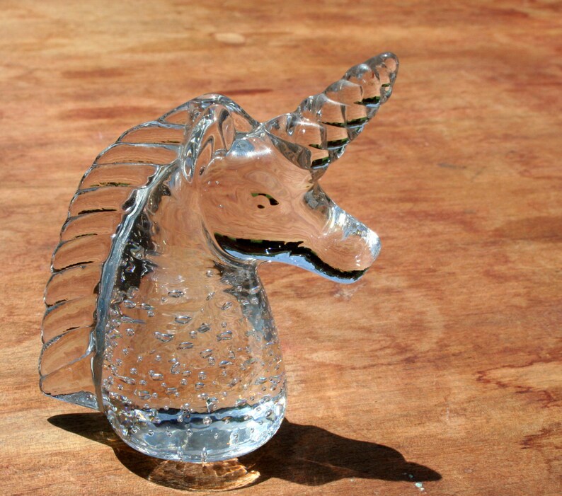 Vintage Glass Unicorn Vintage Paperweight Collectible Unicorn Etsy