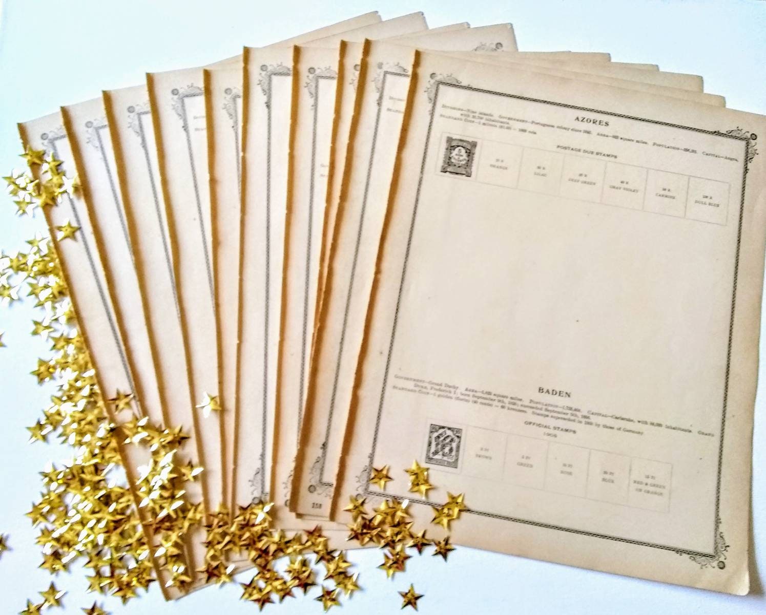 Stamp Collecting Album Pages from 1905 Set of 10 Pages Etsy