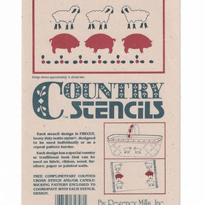 Country Stencils Farm Animals Sheep and Pig Precut Mylar by Regency Mills