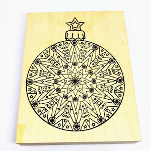 Ornament Stamp Wooden Hand Stamp Ornament Design GORGEOUS 5 Inches