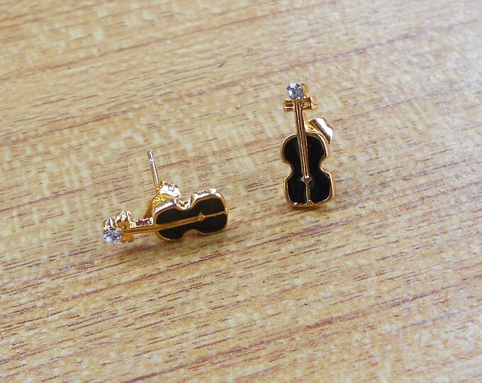 Black Cello Earrings. Cute for Lady. Etsy