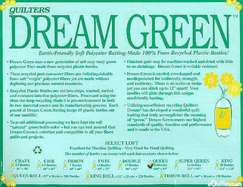 Quilters Dream Green Midloft Batting Etsy