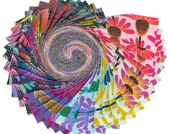 Love Always, AM | Echinacea 2.5" Precut Strips by Anna Maria - 40 pieces - 100% Cotton