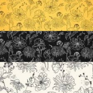 Honey Bee Wildflowers by My Mind&#39;s Eye  - in Half yard increments
