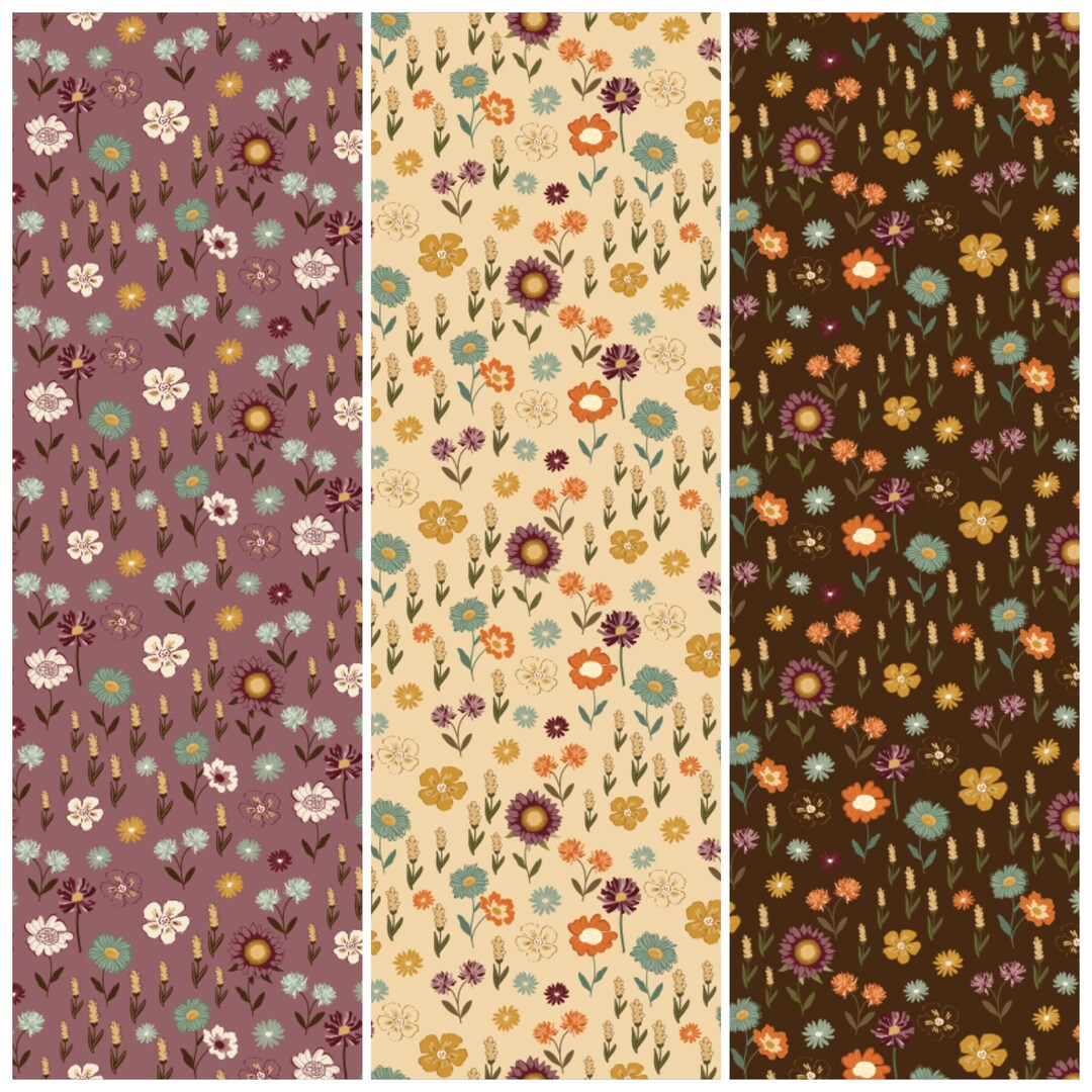 Floral From the Awe of Autumn by Sandy Gervais - by the Half Yard- 100% ...