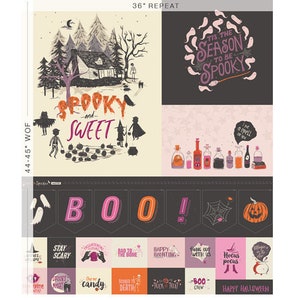 Spooky Season panel from Sweet n&#39; Spookier by Art Gallery Fabrics - by the panel