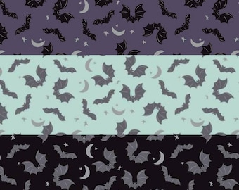 Murciélagos de Spooky Hallow de Melissa Mortenson para Riley Blake -por media yarda