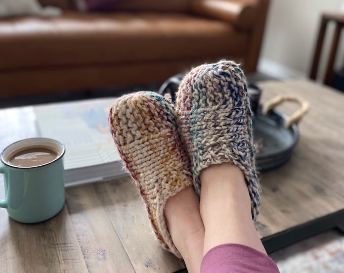Handmade Wool Slippers - Variety of Colours and Sizes - Men and Women's - Warm and Comfortable - Hand Knit in Canada - Slipper Socks