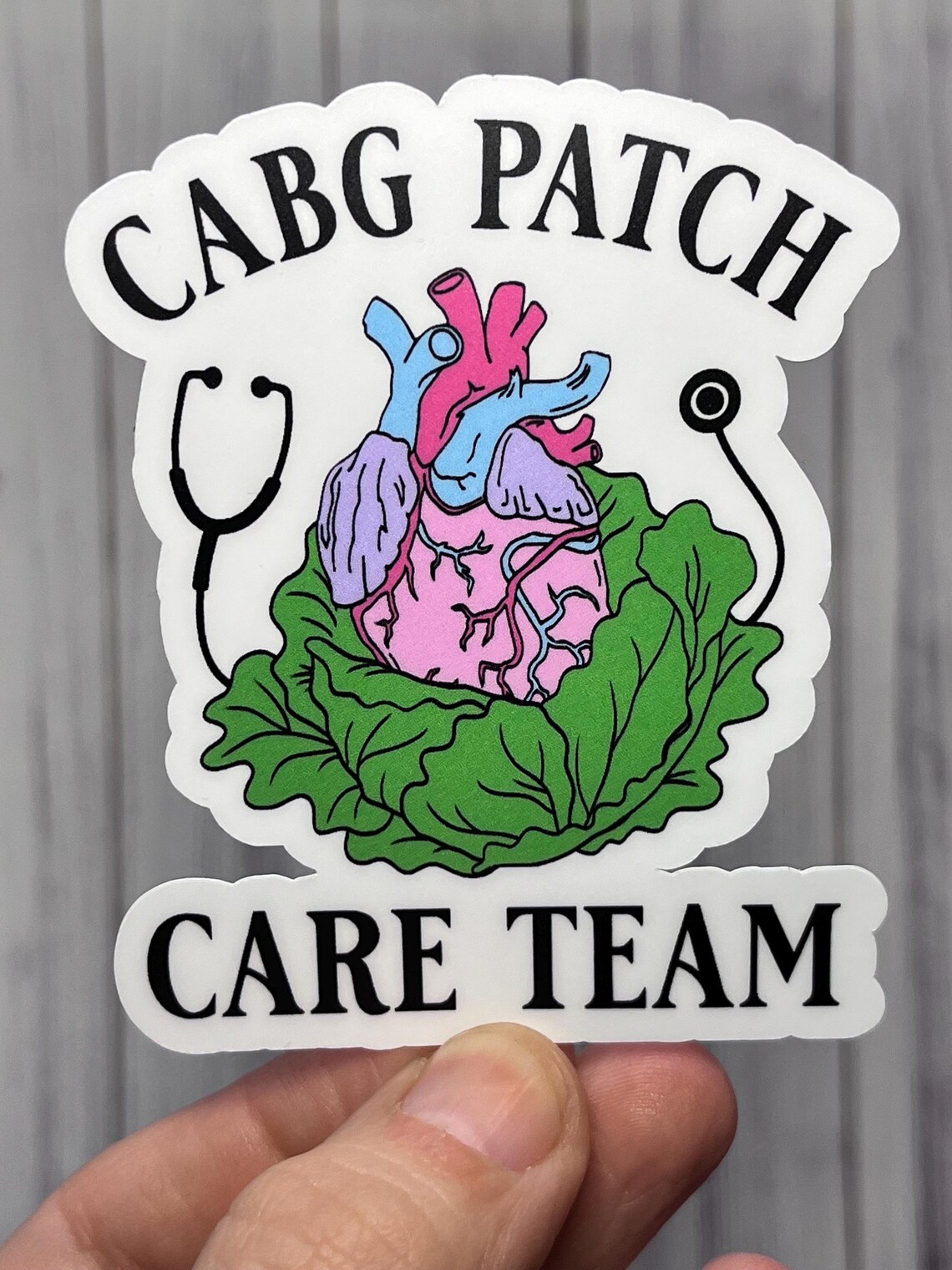 CABG Patch Care Team Vinyl Sticker for Laptop, Nurse Humor, Funny ...