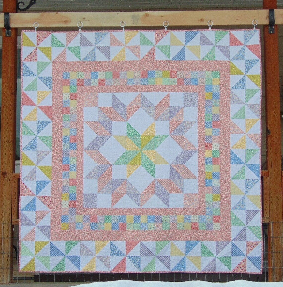 Flirty 30's Star Quilt Pattern by Cotton and Thread Quilts Etsy