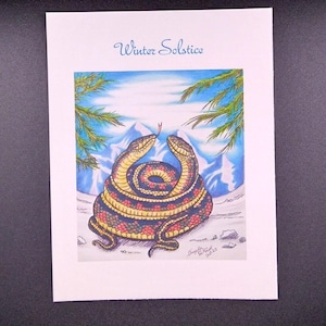 Carte postale mignon serpents - « Solstice d'hiver »