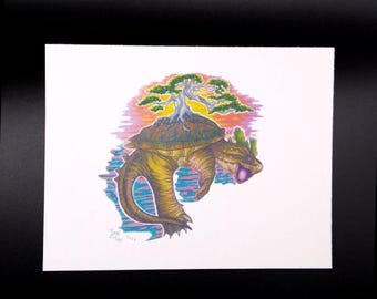 Fantasy Turtle Artwork Postcard Set of 4 - Turtle Gods