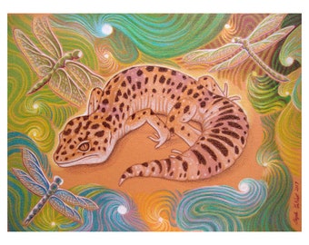 Leopard Gecko Colored Pencil Art Print