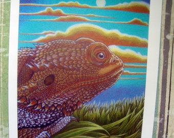 Bearded Dragon Art Print - Mindfulness