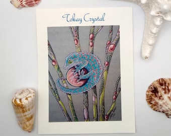 Tokay Gecko Art Postcard